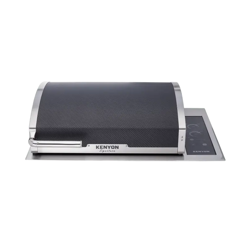 Kenyon Signature 30" Built-In Electric Grill – 2-Burner, 240V, Intelliken Touch, Black Carbon Fiber Lid With Fixed Handle 1