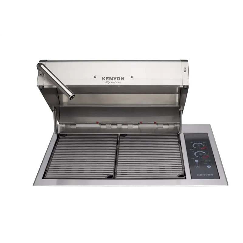 Kenyon Signature 30" Built-In Electric Grill – 2-Burner, 240V, Intelliken Touch, Stainless Steel Lid With Illuminated Handle 1