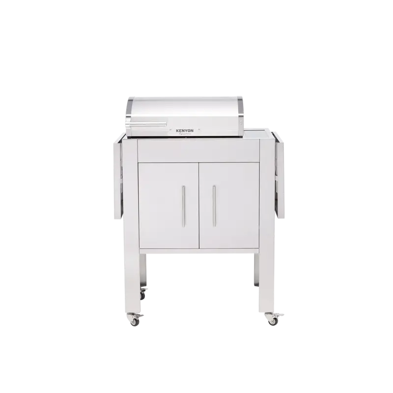 Kenyon Signature 60-Inch Freestanding 2-Burner 240V Grill – White Carbon Fiber Lighted Lid With Intelliken Touch 1