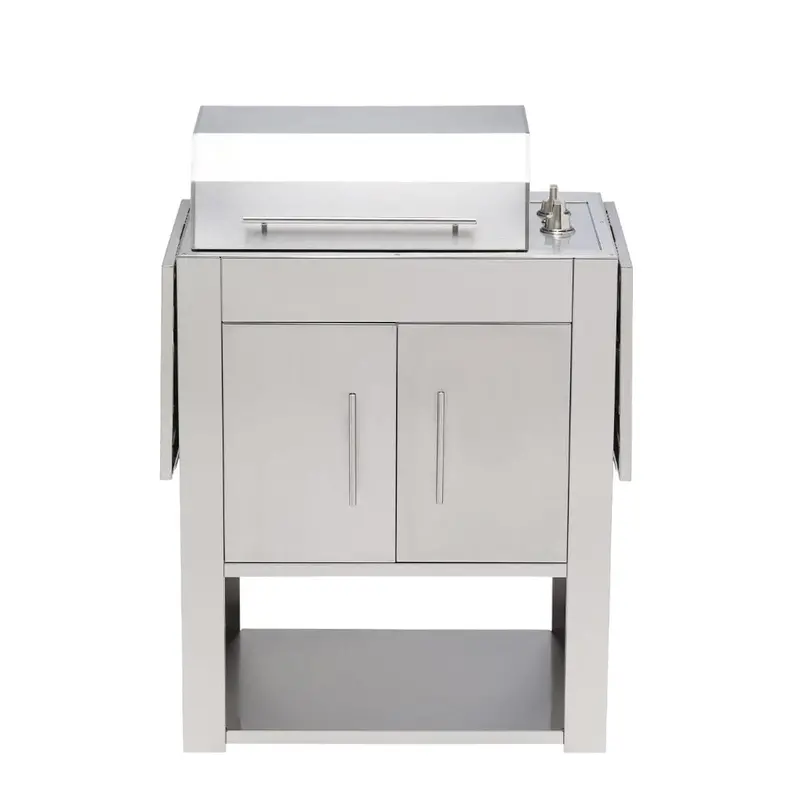 Kenyon Texan 2-Burner 240V Electric Grill With Single Lid And Mechanical Knob Controls – Includes Stand 1