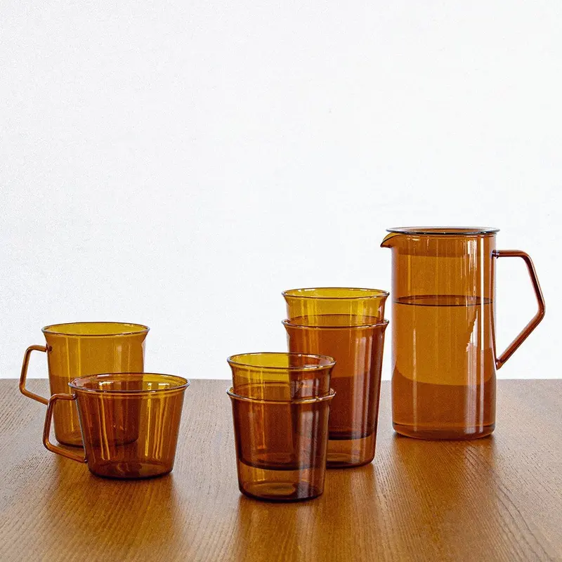 Kinto Cast Amber Double-Walled Glass Tumbler 1