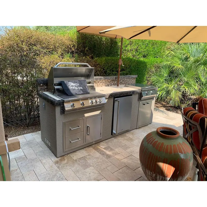 Kokomo 9-Foot Modular Propane-Powered Outdoor Kitchen Island System 1