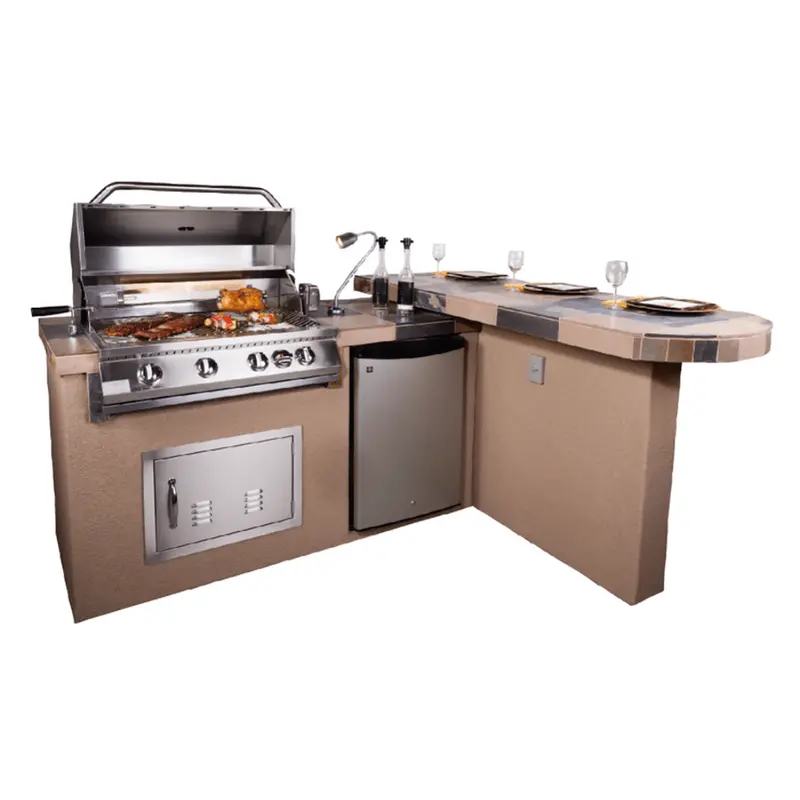 Kokomo Aspen 6-Foot Propane-Powered Outdoor Kitchen Island With 4-Burner Built-In Grill 1