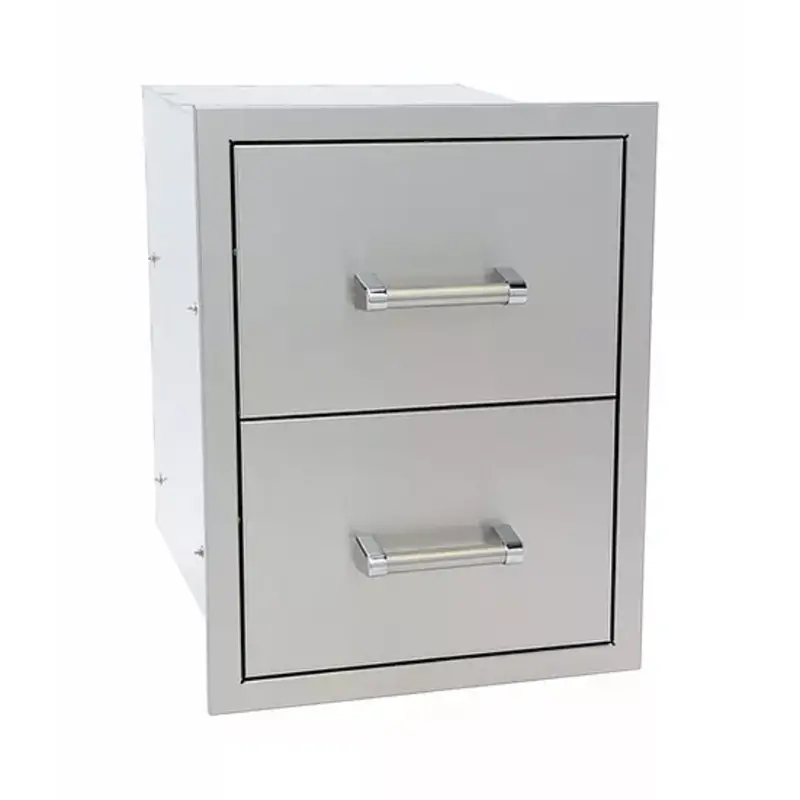 Kokomo Grills 21-Inch Stainless Steel Double-Drawer Cabinet For Outdoor Kitchens 1