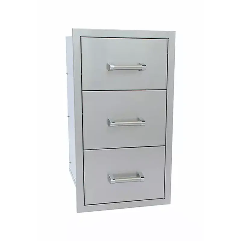 Kokomo Grills 29-Inch Stainless Steel Triple-Drawer Cabinet For Outdoor Kitchens 1