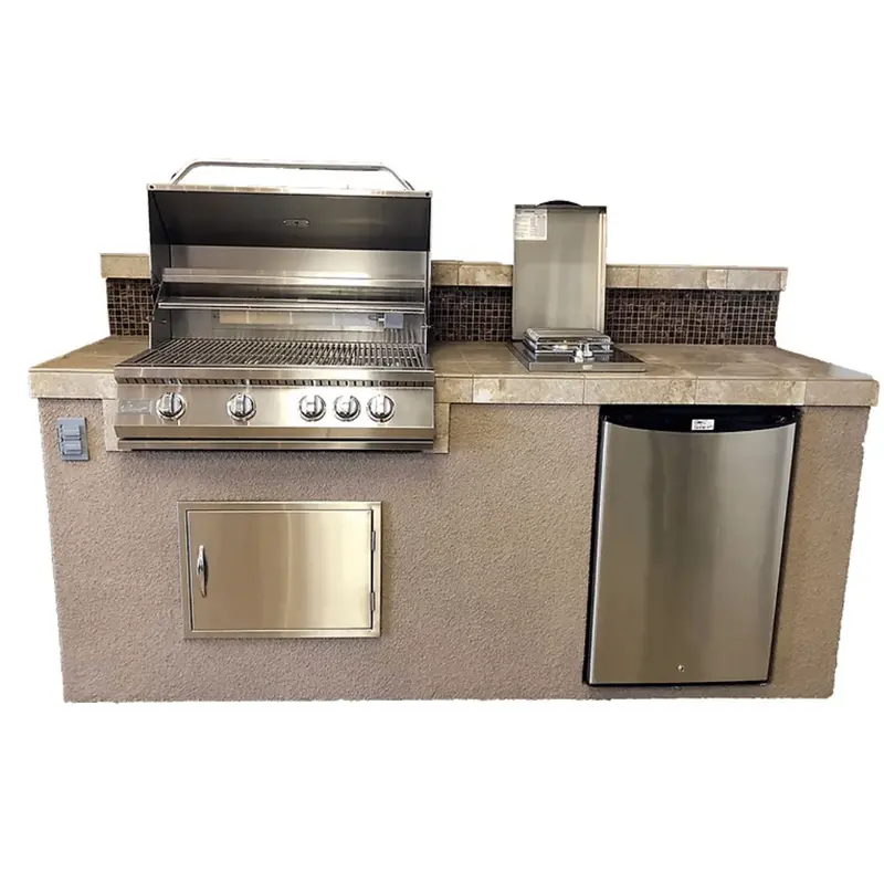 Kokomo Grills Bali 7.5-Foot Propane Outdoor Kitchen Island With Backsplash And Integrated Grill 1