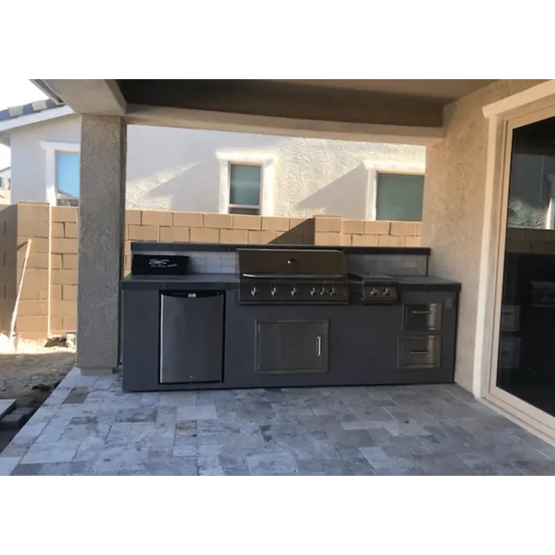 Kokomo Grills Bali Propane Outdoor Kitchen Island With Built-In Grill, Refrigerator, Drawers, And Dual-Side Burner 1