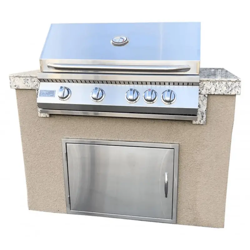 Kokomo Grills Fiji 4-Foot Propane Outdoor Kitchen Island With 4-Burner Integrated Grill 1