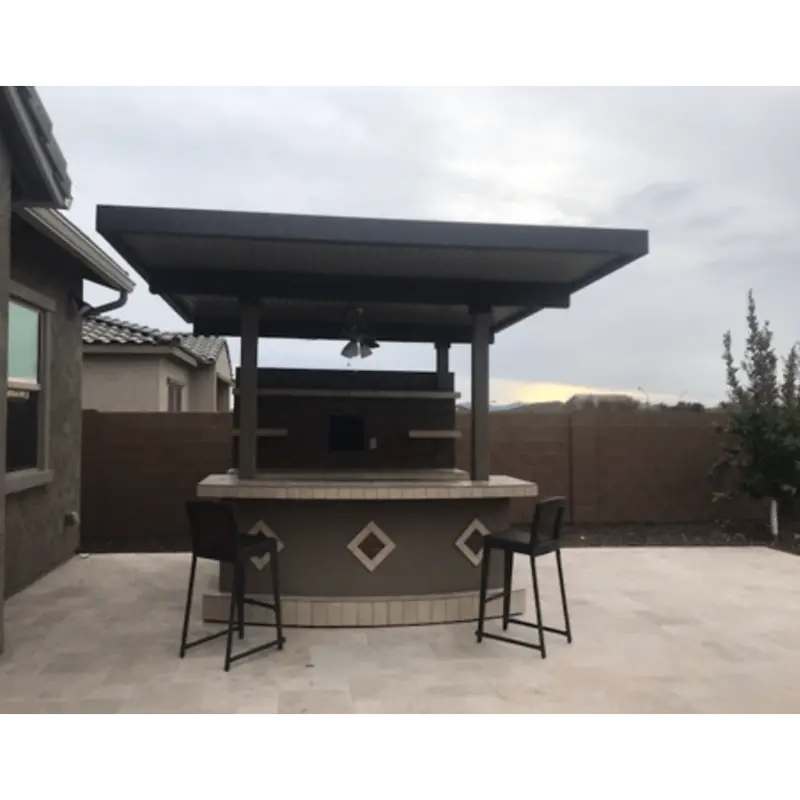 Kokomo Grills Key Largo Propane Outdoor Kitchen Island With Built-In Grill And 12X14 Patio Cover 1