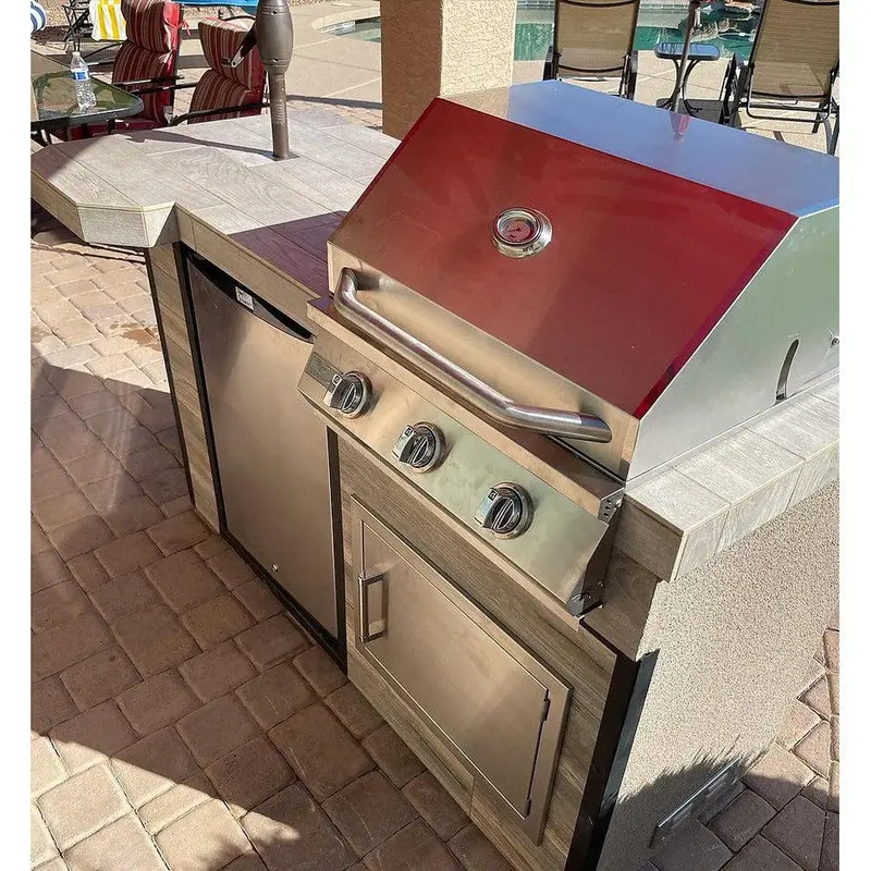 Kokomo Grills Mini Maui 6-Foot Propane Outdoor Kitchen Island With 33-Inch Bar And Built-In Grill 1
