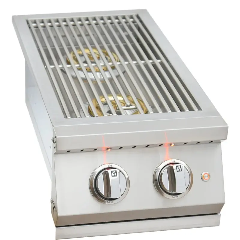 Kokomo Professional 12-Inch Double-Sided Natural Gas Burner With Removable Cover 1