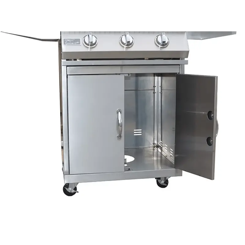 Kokomo Stainless Steel 4-Burner Grill Cart With Storage & Mobility 1