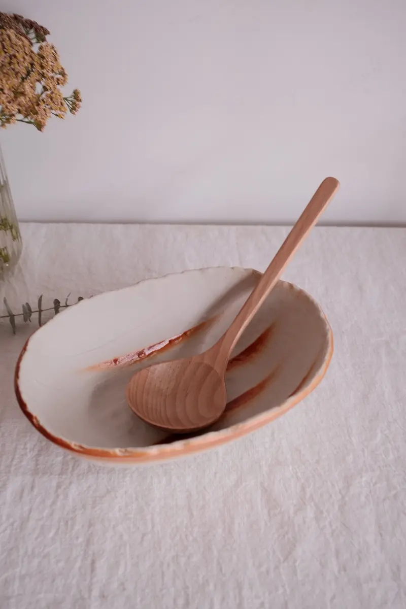 Large Deep Oval Serving Plate – Minoware Stoneware 1