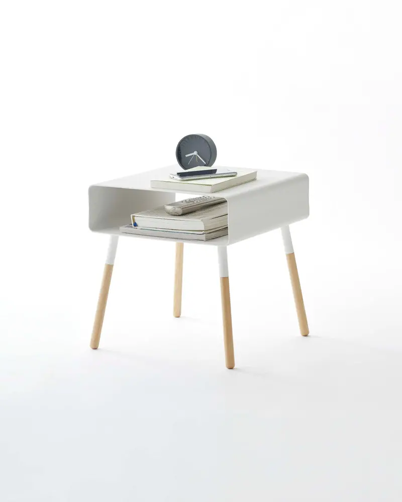 Low-Height Storage Table – 14-Inch Steel-And-Wood Utility Side Table 1