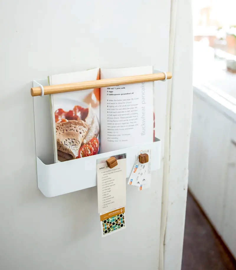 Magnetic Wall Pocket Organizer – Steel Panel With Wooden Front Panel 1