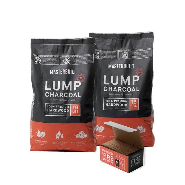 Masterbuilt 2-Pack Premium Lump Charcoal Bundle With Fire Starters 1
