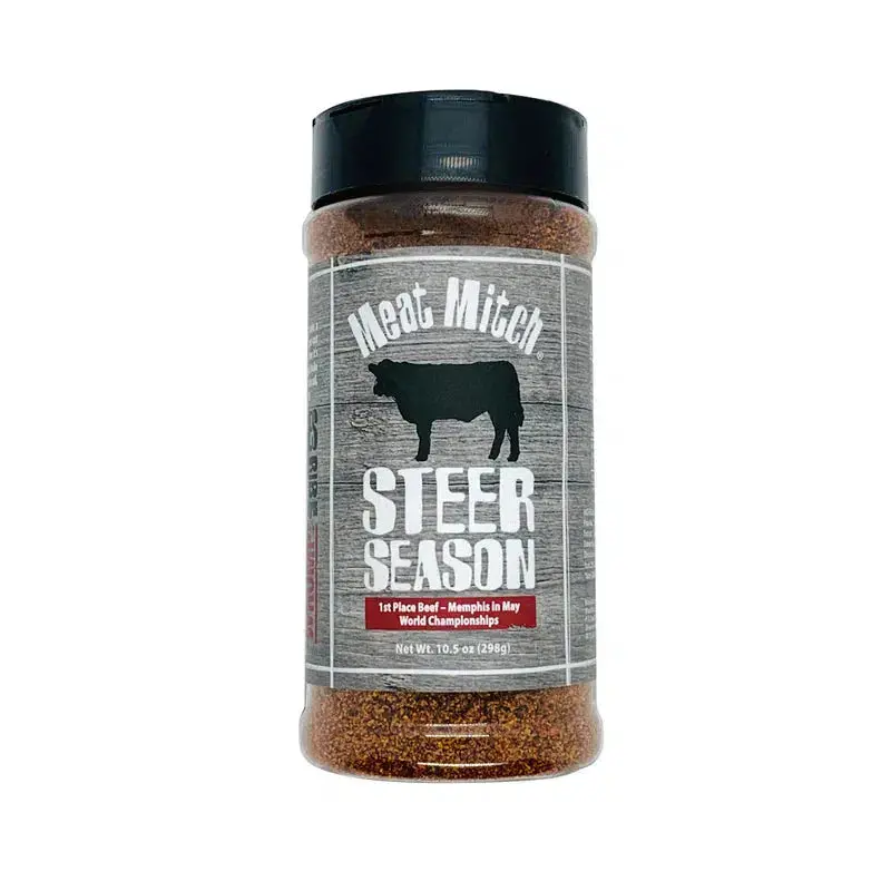 Meat Mitch Steer Seasoning – Coarse-Grind Beef-Enhancing Rub With Black Pepper & Garlic (10.5 Oz) 1