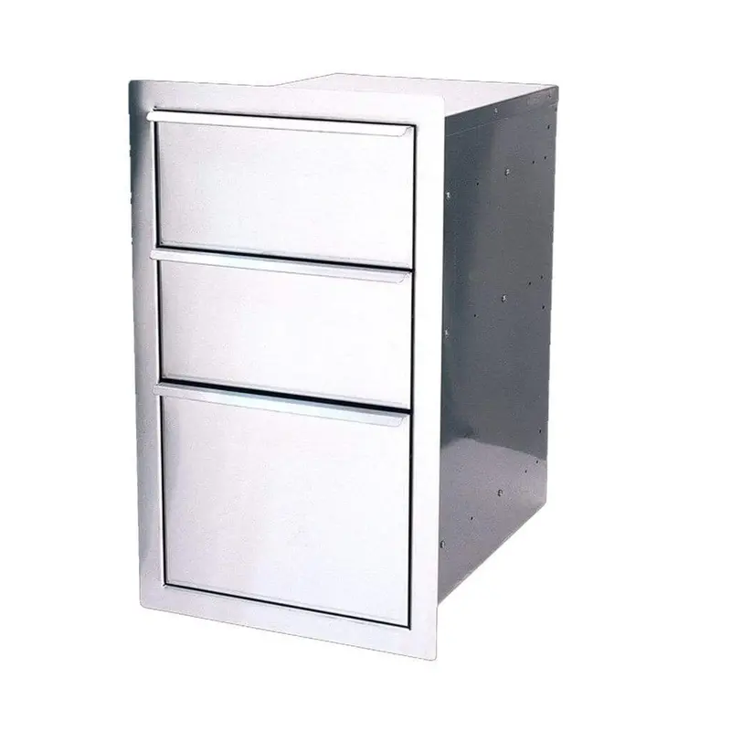Mhp 28-Inch Built-In Triple Stainless Steel Drawer System 1