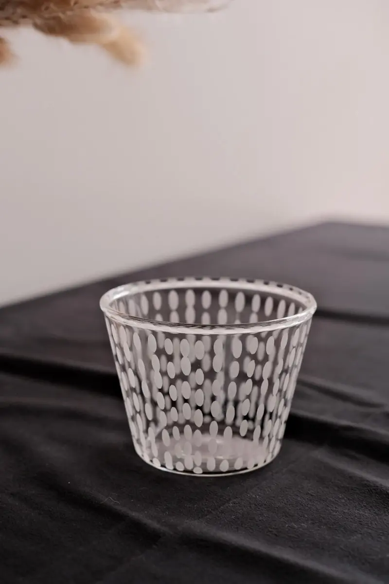 Miki Yamaguchi Toujours Raindrop Glass Tumbler – Heat-Resistant 1