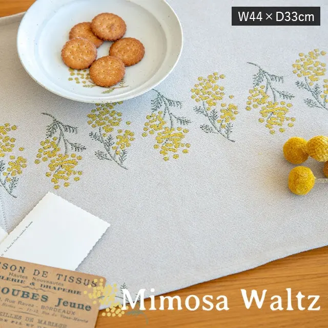 Mimosa Waltz Placemats – Elegant Linen-Blend Table Linens 1