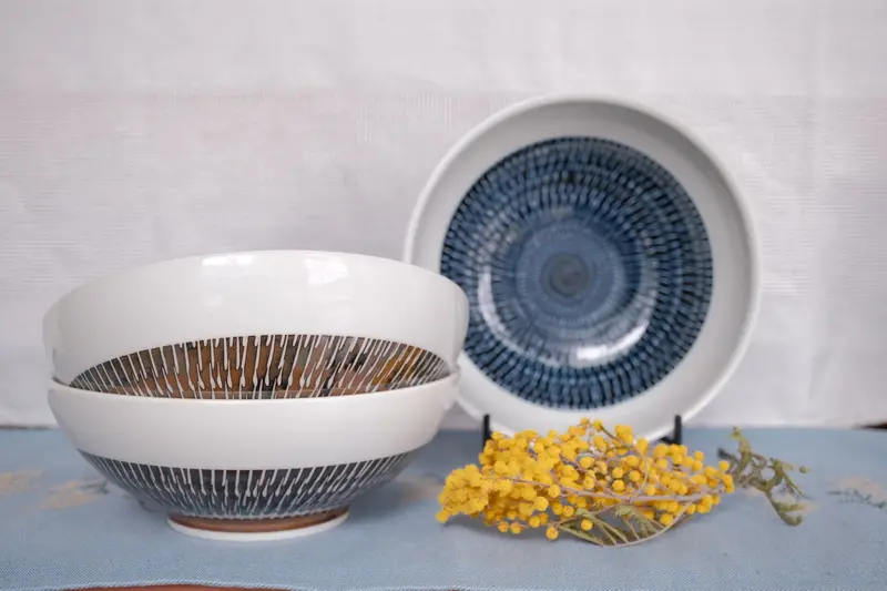 Minoware Blue And Brown Glazed Ramen Bowl - Authentic Japanese Ceramics 1