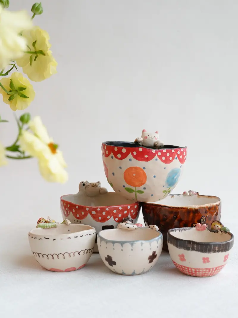 Misuzu Ishigami Animal-Themed Ceramic Egg Cup – Handcrafted Japanese Tableware (Mis21) 1