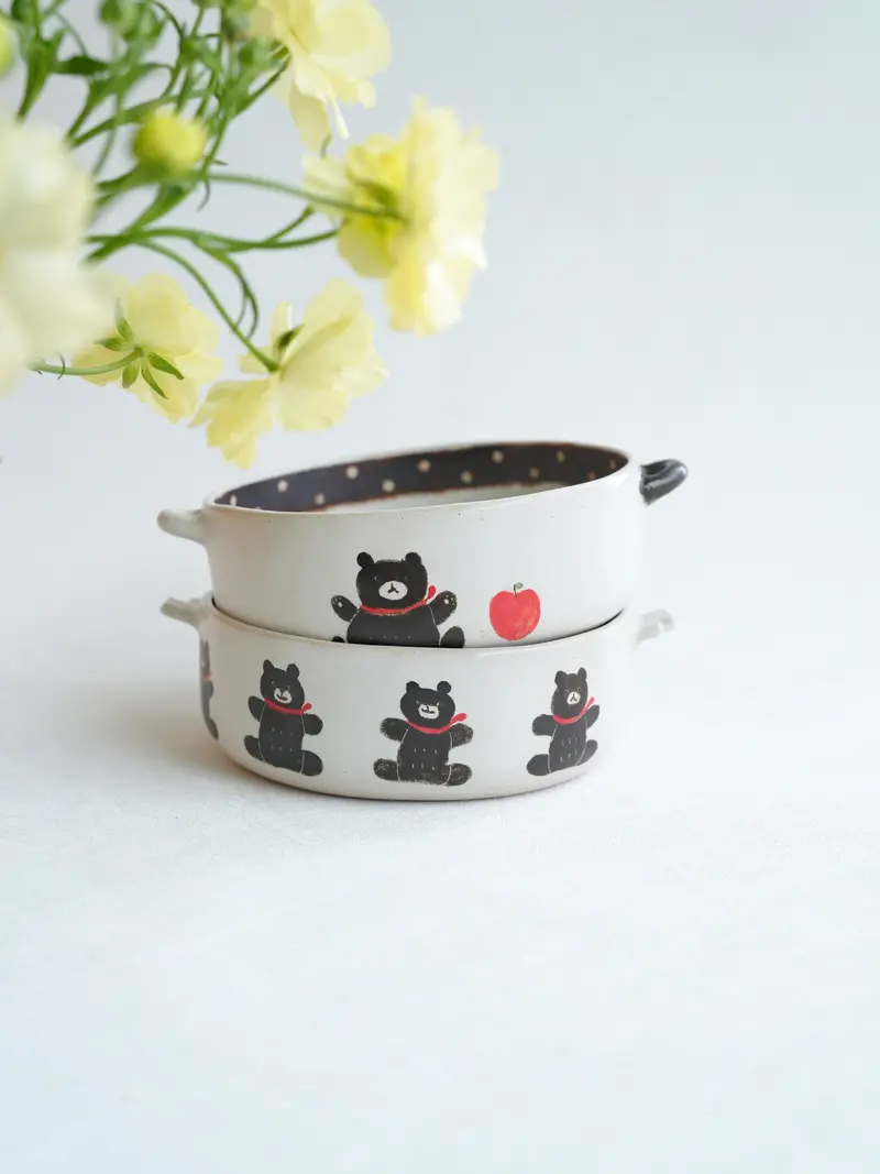 Misuzu Ishigami Double-Handled Deep Ceramic Dish (Mis08) 1