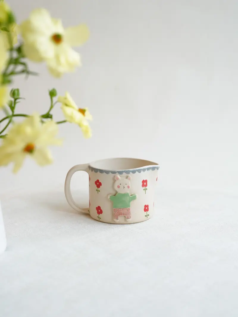 Misuzu Ishigami Hand-Painted Ceramic Jug – Functional Japanese Pouring Pitcher (Mis25) 1