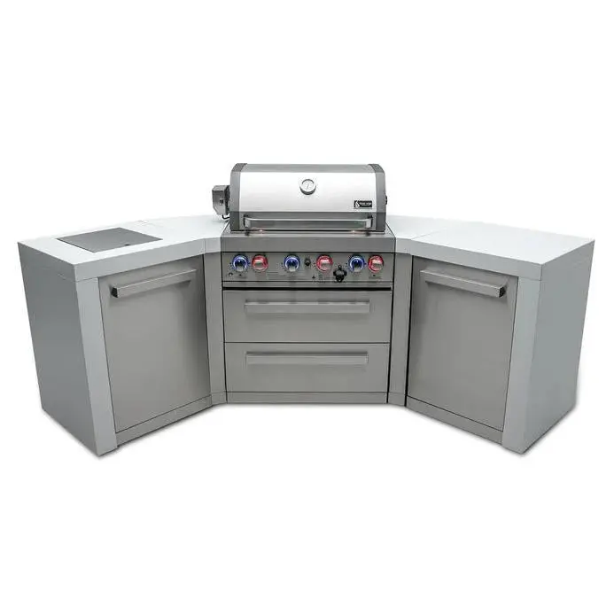 Mont Alpi Deluxe 400 Stainless Steel Gas Island Grill — 106" With 4 Burners, Infrared Side/Rear Burner, Rotisserie, And 45° Corner Design 1