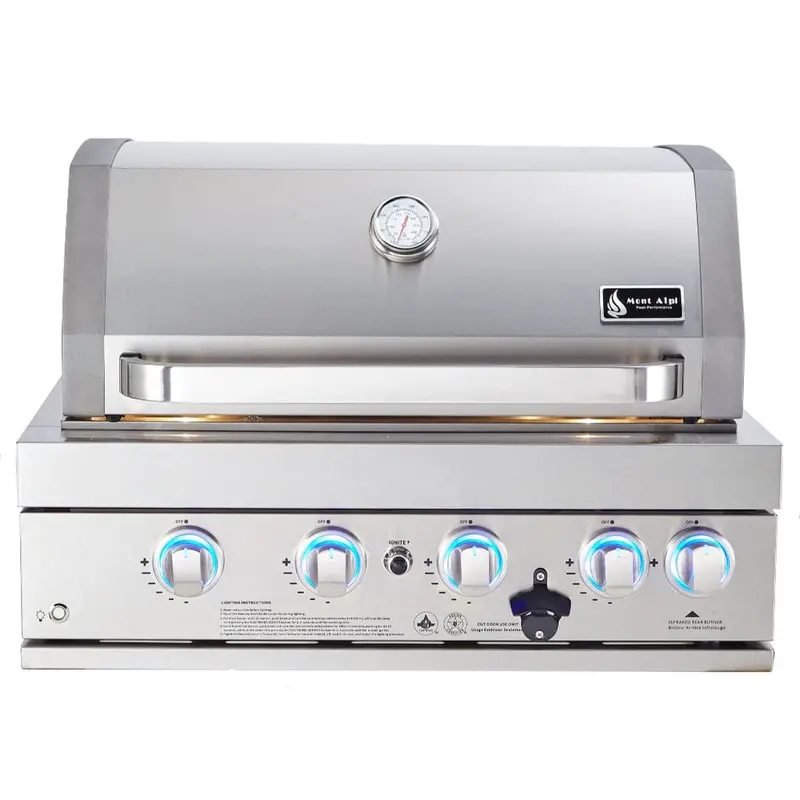 Mont Alpi Ma400 – 32-Inch Built-In Propane Gas Grill With 4 Burners 1