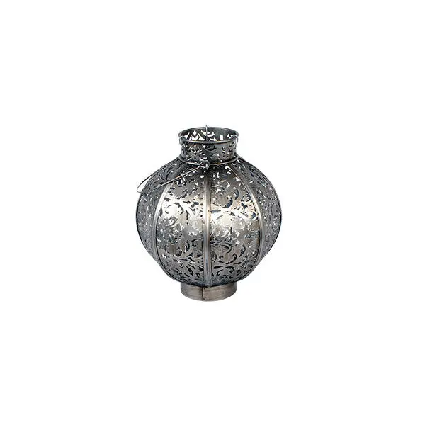 Morocco-Inspired Small Globe Lantern – Handcrafted Metal 1