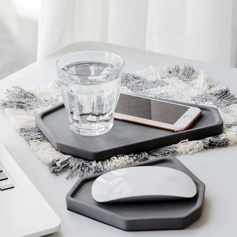 Moyi Concrete-Texture Accent Trays 1