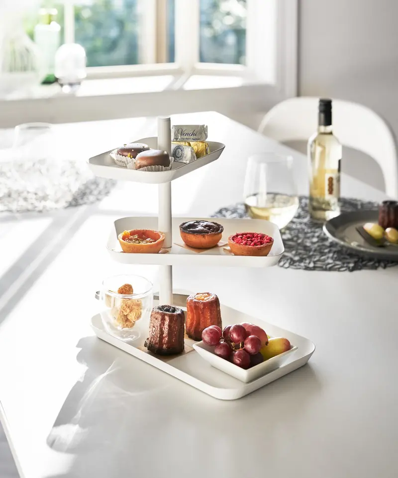 Multi-Tier Serving Stand – Polished Stainless Steel Tray Holder 1