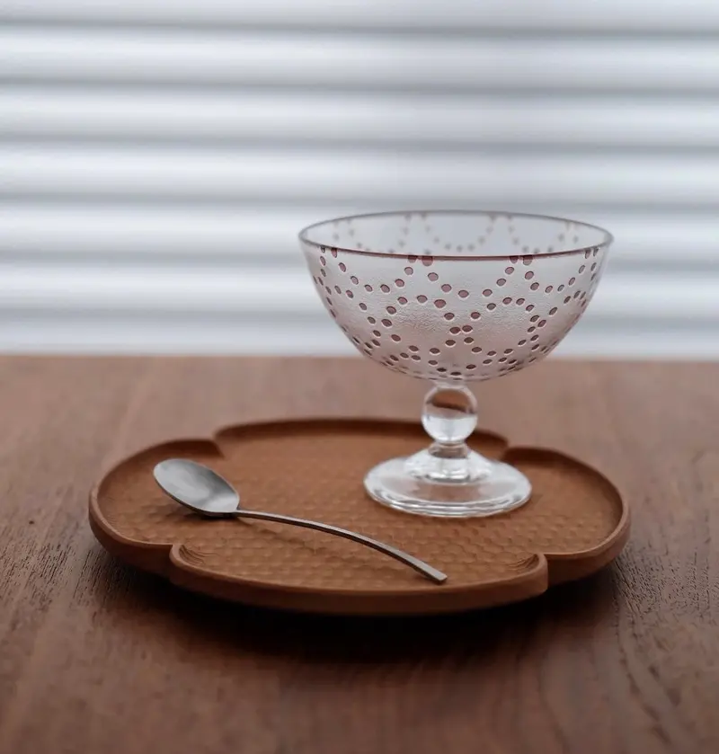 Mutsumi Hirai Tenn Red Goblet-Style Dessert Bowl 1