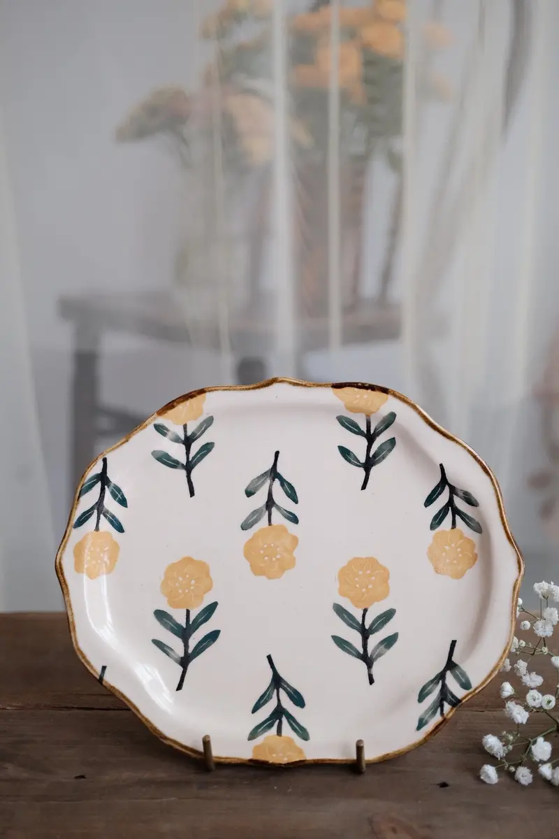 Nakagaki Tomoko Hand-Painted Watercolor Floral Plate – Kp10 Series #8 1
