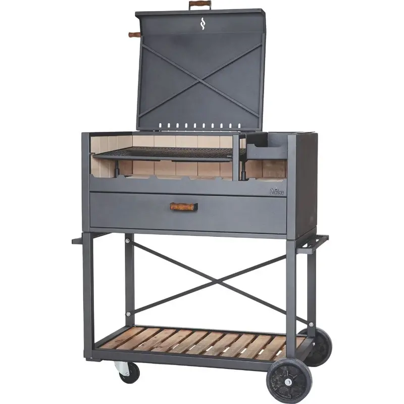 Ñuke Delta 47-Inch Black Argentinian Wood-Burning Gaucho Grill 1