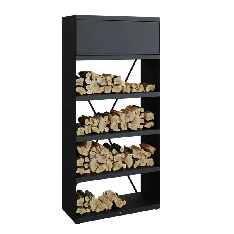 Ofyr Black Firewood Storage Box – 100L Capacity 1