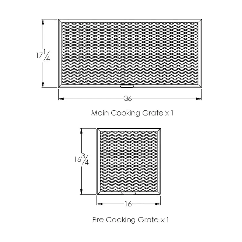 Old Country Bbq Pits Pecos Smoker Dual Cooking Grate Set (Firebox + Main) 1