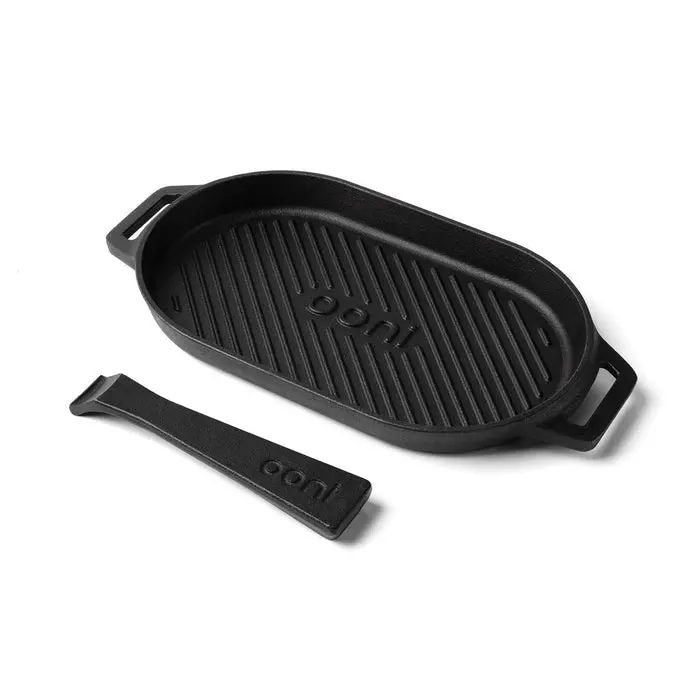 Ooni Cast Iron Grizzler Pan With Ribbed And Flat Surfaces 1