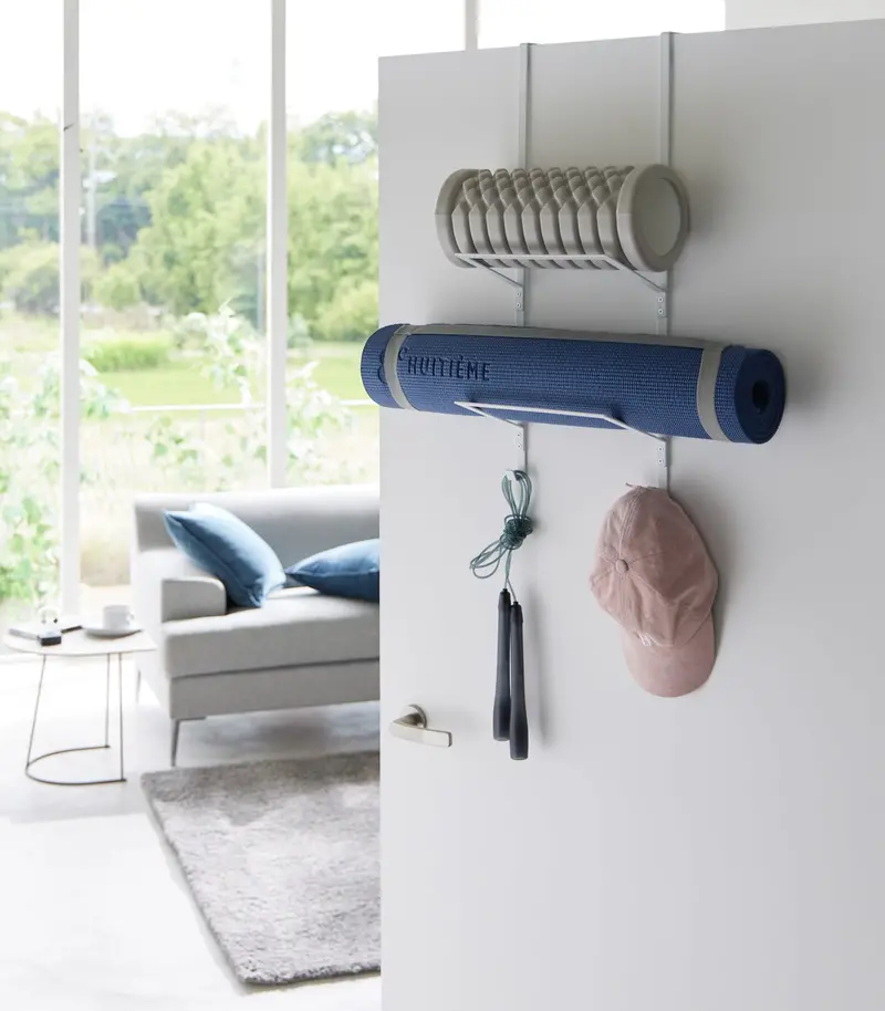 Over-The-Door Fitness Gear Hanger – Steel Hooks 1