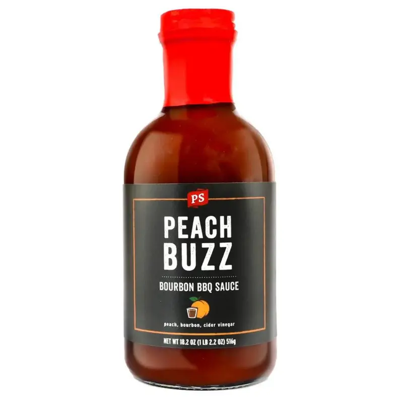 Peach Buzz Bourbon Bbq Sauce – 18 Oz Fruity-Smooth Barbecue Condiment 1