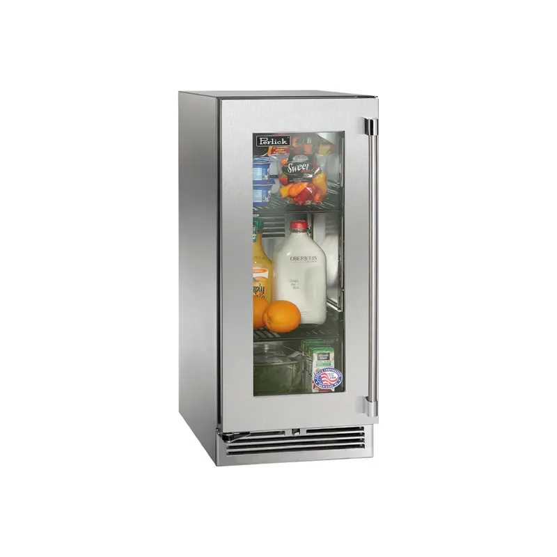 Perlick 15" Marine-Grade Refrigerator – Right-Hinged Stainless Steel Solid Door 1