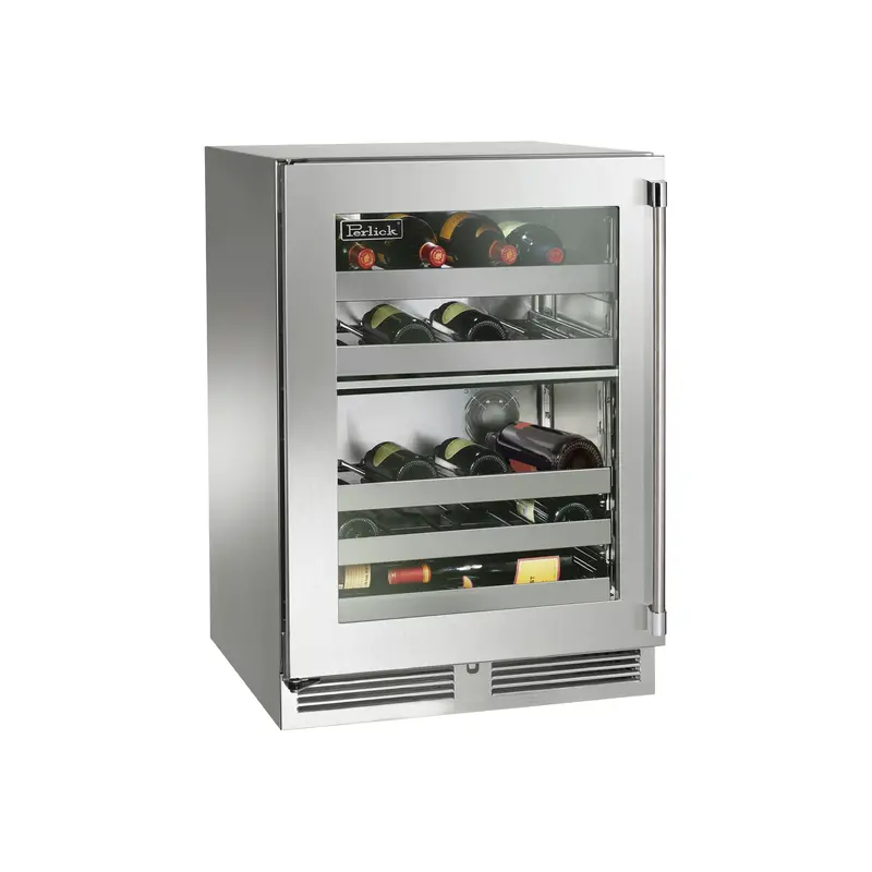 Perlick 24" Dual-Zone Wine Reserve – Right-Hinged Panel-Ready Glass Door With Lock 1