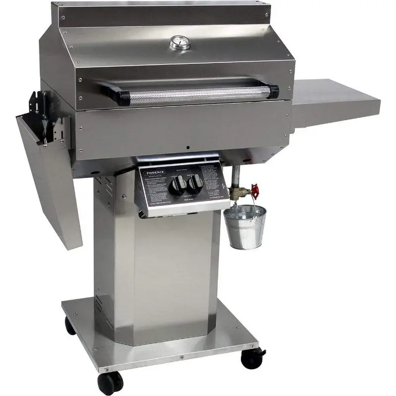 Phoenix Grills 52" Riveted Stainless Steel Dual-Burner Gas Grill On Universal Pedestal Cart 1