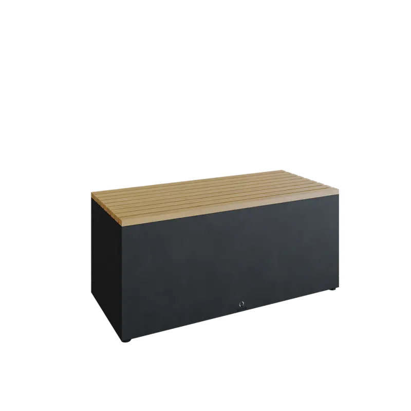 Powder-Coated Black Garden Bench – Sleek Outdoor Seating 1