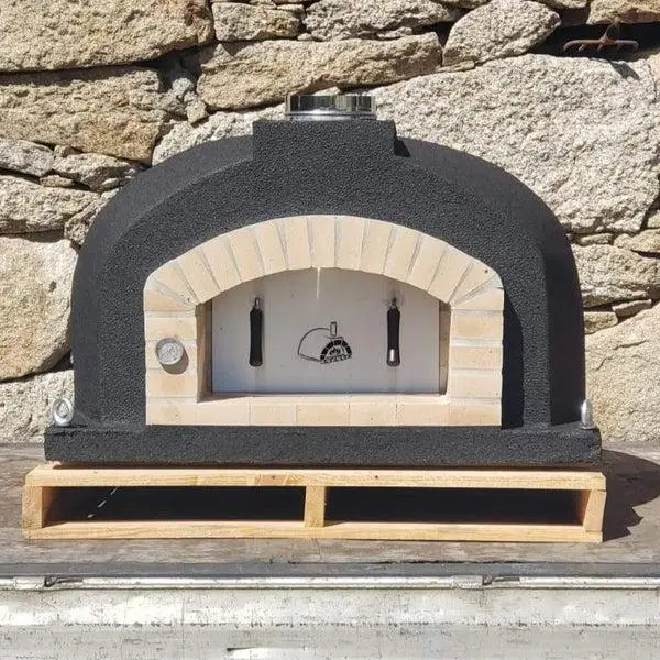 Proforno Mediterranean Pro 30" Black Pizza Oven – Matte Black Door 1