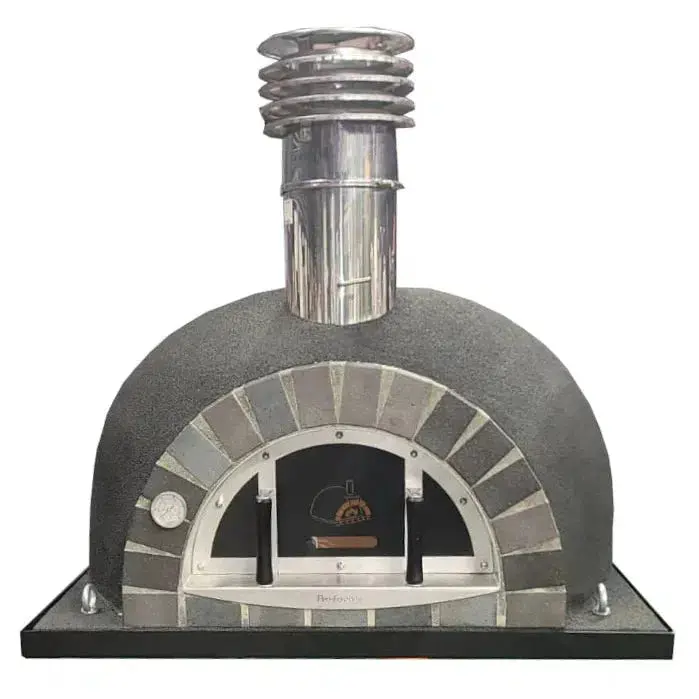 Proforno Romano Xc 31-Inch Traditional Wood-Burning Brick Pizza Oven – Stainless & Black Metal Door 1