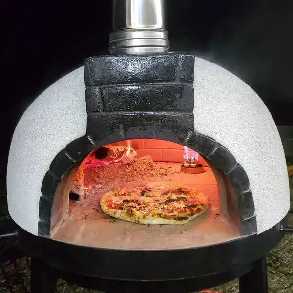 Proforno Tonío 28" White Portable Wood-Fired Pizza Oven – Black Metal Door 1
