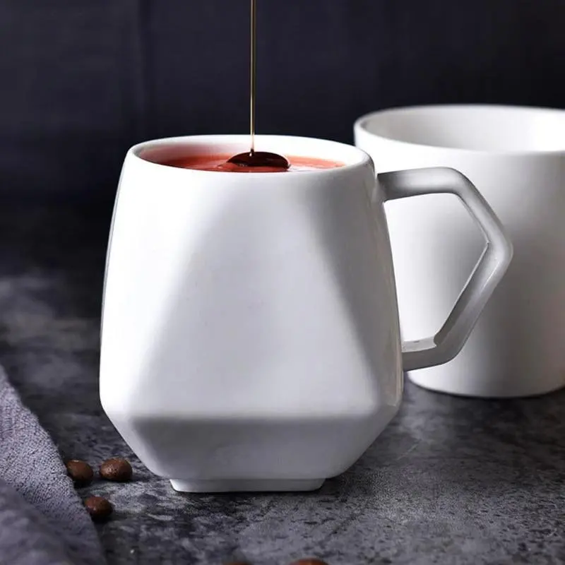 Pure White Chestnut-Glazed Ceramic Mug 1