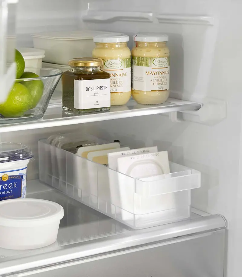 Refrigerator Door Bin – Slim Steel Organizer For Condiments And Snacks 1